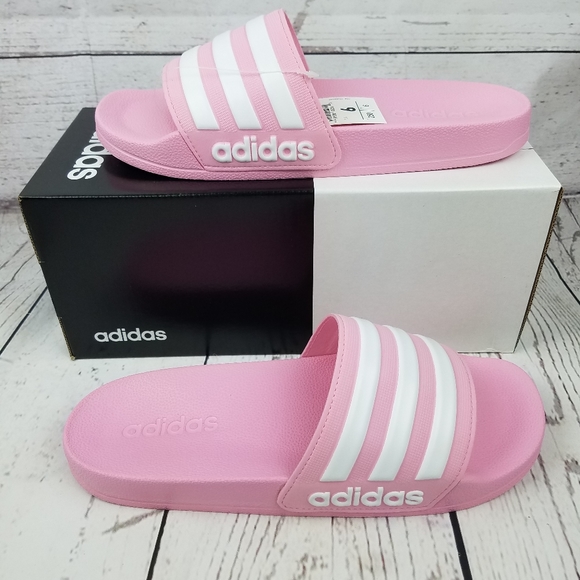 adilette shower slides pink